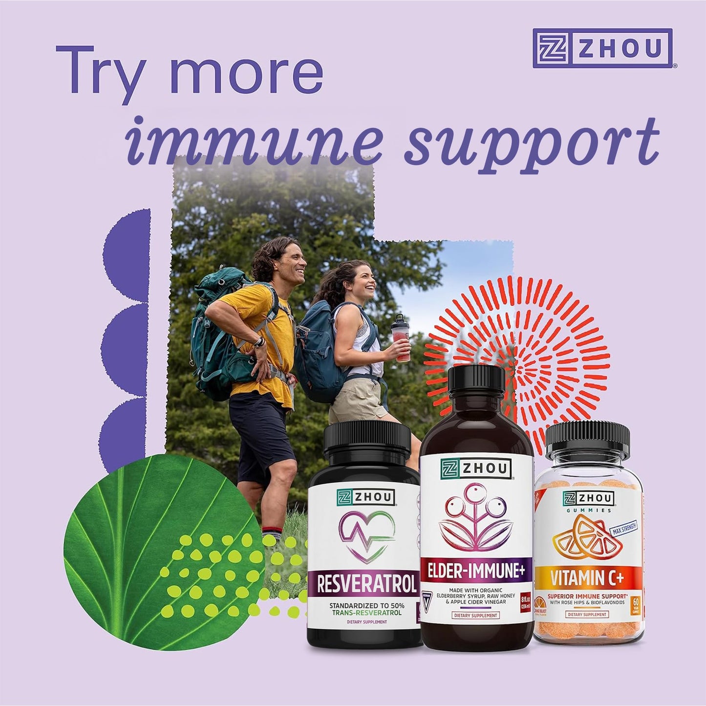Pre-Order | Arrives in 5–10 Days – Zhou Elder-Mune Elderberry Gummies - Elderberry Vitamin C and Zinc, Daily Immune Support Supplemenet for Women & Men, Chewable Natural Black Elderberry for Adults & Children 4 & Up - 60 Gummies