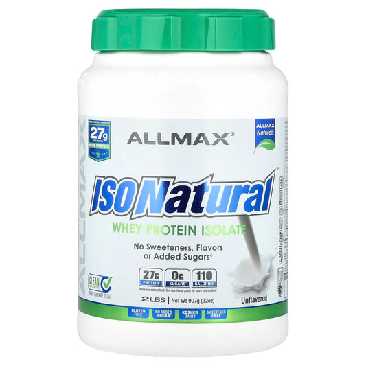 Pre-Order | Arrives in 5–10 Days – ALLMAX
ISONatural™, Pure Whey Protein Isolate, Unflavored, 2 lbs (907 g)