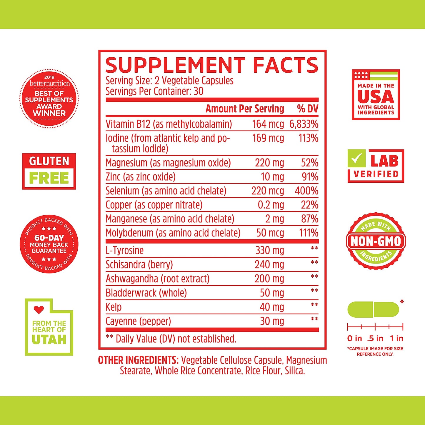 Pre-Order | Arrives in 5–10 Days – Zhou Thyroid Support - Thyroid Supplement for Women & Men with Zinc, Iodine, & Selenium, Metabolic Health Thyroid Complex with Ashwagandha, Kelp - 60 Veggie Capsules (Pack of 1)