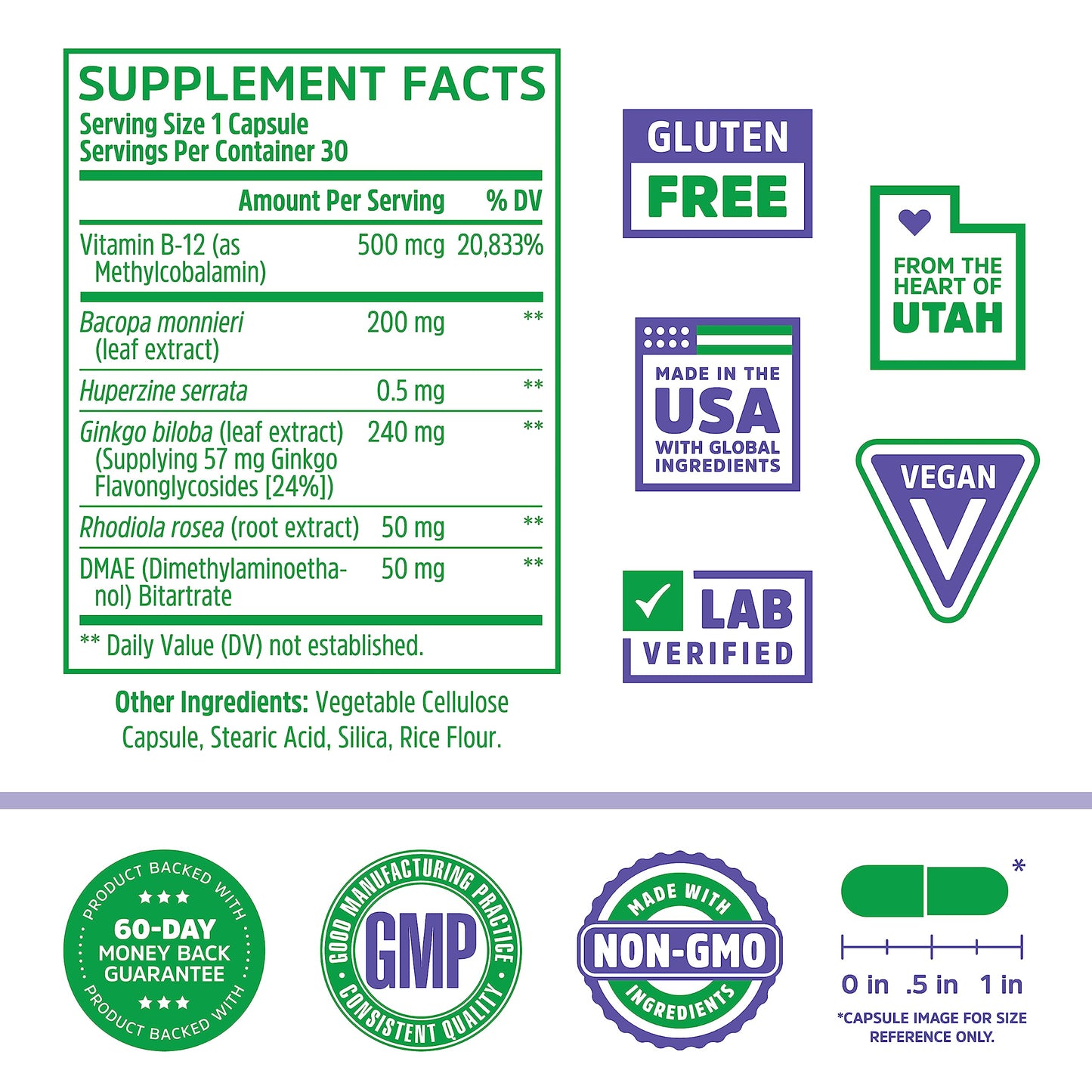 Pre-Order | Arrives in 5–10 Days – Zhou Neuro-Peak - Brain Supplements for Memory and Focus, Nootropic for Men & Women, Brain Support Pill for Adults, Brain Vitamins - 30 Veggie Capsules (Pack of 1)