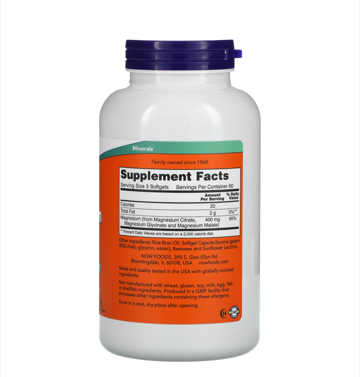 NOW MAGNESIUM CITRATE, 180 SOFTGELS