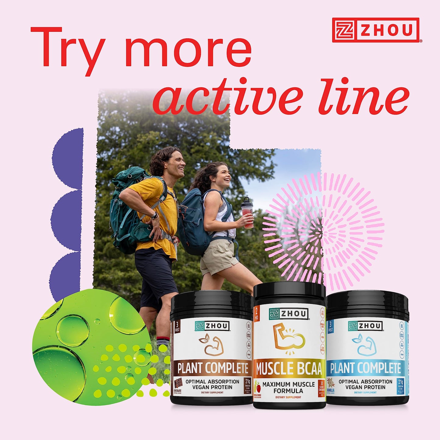 Pre-Order | Arrives in 5–10 Days – Zhou Lite Up - Non Stim Powder, Nitric Oxide Stim Free Supplement for Men & Women, Caffeine Free Boost, Clean Formula - Berry Lemonade Flavor, 7.5 oz Jar (30 Scoops)