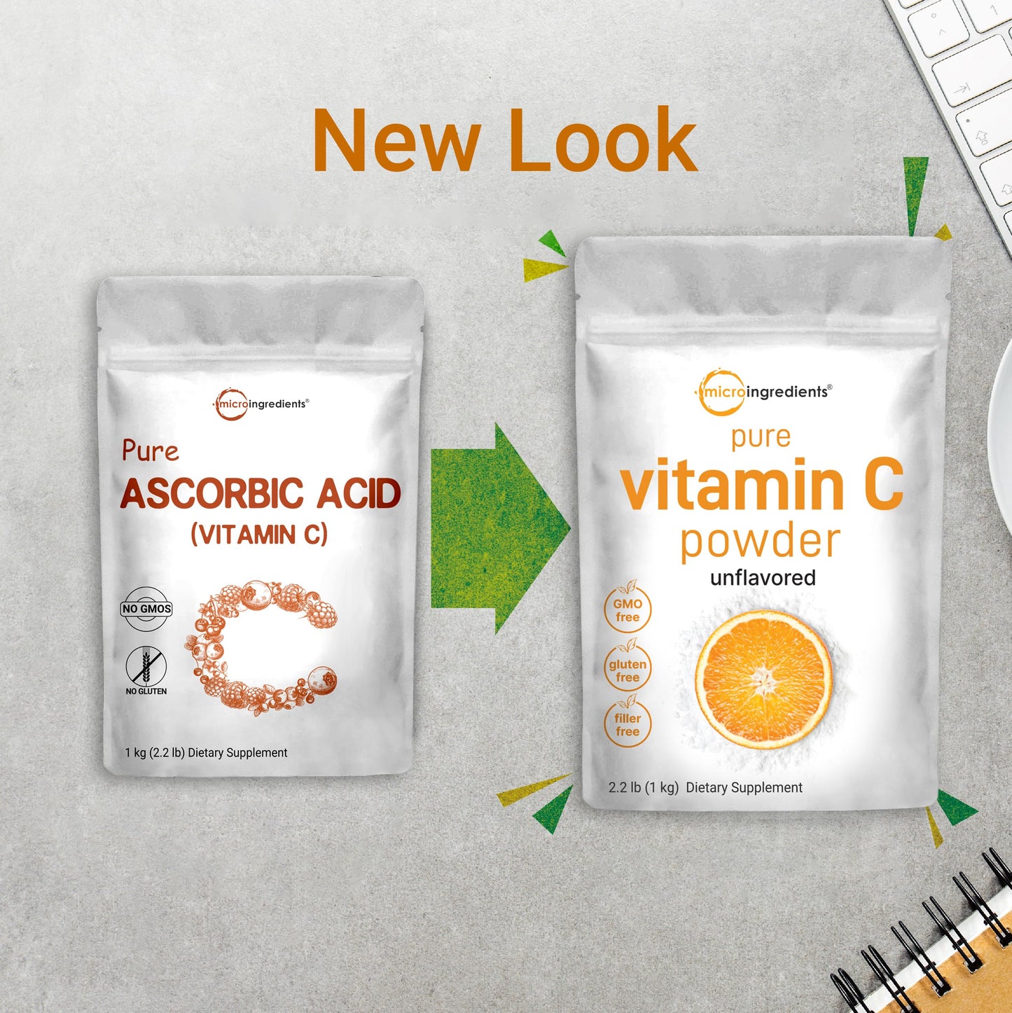 Pre-Order | Arrives in 5–10 Days – Pure Vitamin C Crystal Powder (Water Soluble Vitamin C 1000mg Per Serving), 1 KG (2.2 Pounds), Immune Vitamins and Strong Antioxidant, Pure Ascorbic Acid Powder Supplement