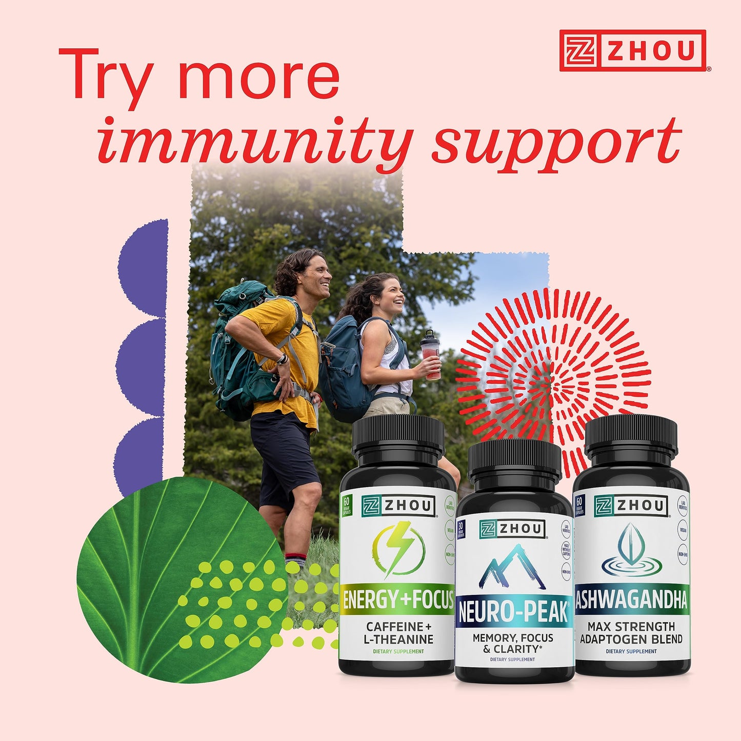 Pre-Order | Arrives in 5–10 Days – Zhou Thyroid Support - Thyroid Supplement for Women & Men with Zinc, Iodine, & Selenium, Metabolic Health Thyroid Complex with Ashwagandha, Kelp - 60 Veggie Capsules (Pack of 1)