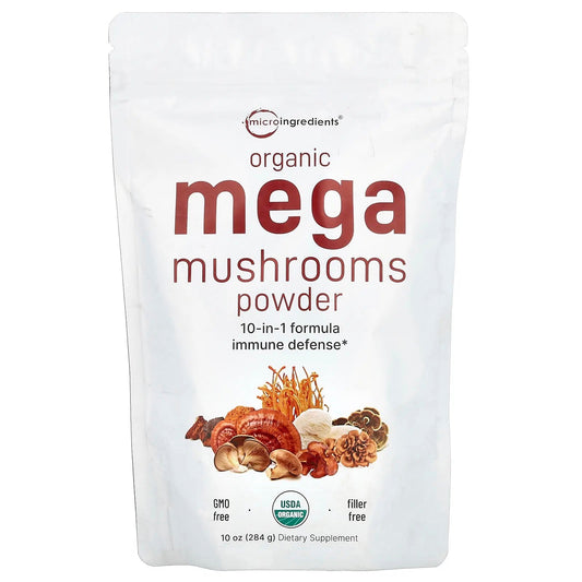 Pre-Order | Arrives in 5–10 Days – Micro Ingredients
Organic Mega Mushrooms Powder, 10 oz (284 g)