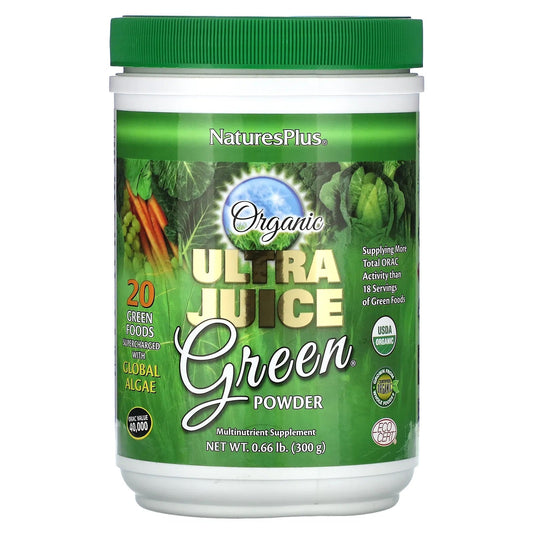 Pre-Order | Arrives in 5–10 Days – NaturesPlus
Organic Ultra Juice Green Powder, 0.66 lb (300 g)