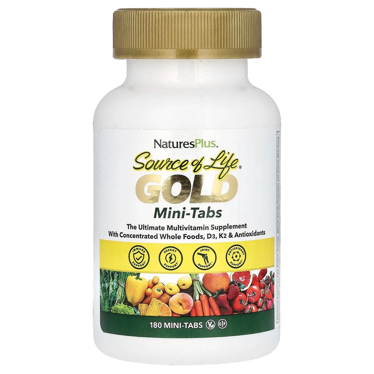 Pre-Order | Arrives in 5–10 Days – NaturesPlus
Source of Life®, Gold, The Ultimate Multivitamin Supplement, 180 Mini-Tabs