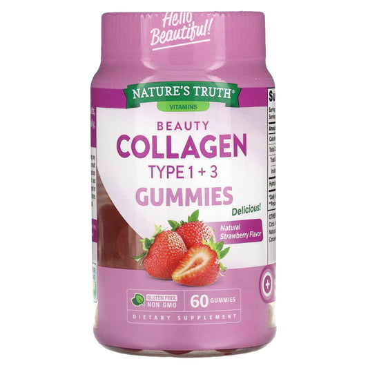 Pre-Order | Arrives in 5–10 Days – Nature's Truth
Beauty Collagen Gummies, Types 1 + 3, Natural Strawberry, 60 Gummies