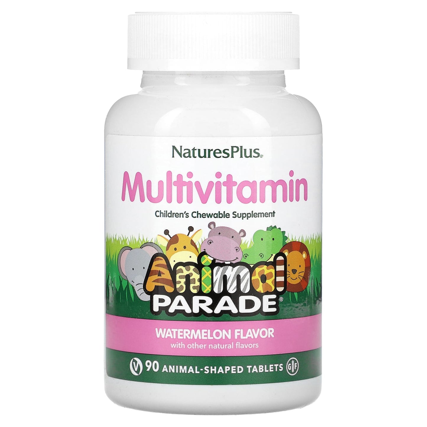 Pre-Order | Arrives in 5–10 Days – NaturesPlus
Animal Parade, Children's Chewable Multivitamin Supplement, Watermelon, 90 Animal-Shaped Tablets