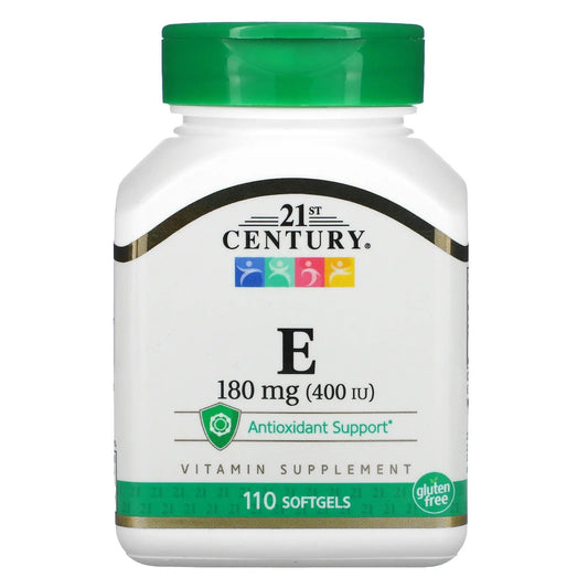 Pre-Order | Arrives in 5–10 Days – 21st Century
Vitamin E, 180 mg (400 IU), 110 Softgels