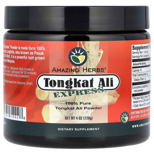 Pre-Order | Arrives in 5–10 Days – Amazing Herbs
Tongkat Ali Express Powder, 4 oz (120 g)