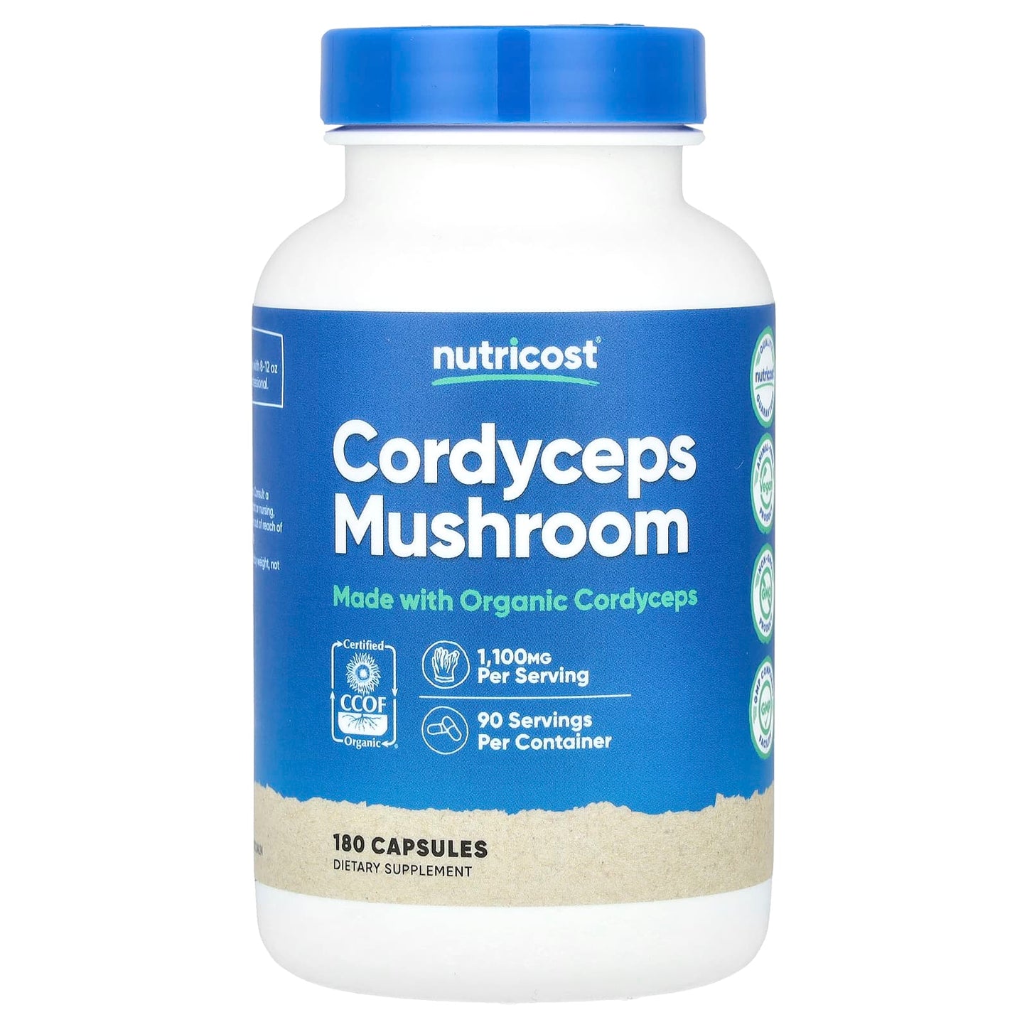 Pre-Order | Arrives in 5–10 Days – Nutricost
Cordyceps Mushroom, 1,100 mg, 180 Capsules (550 mg Per Capsule)