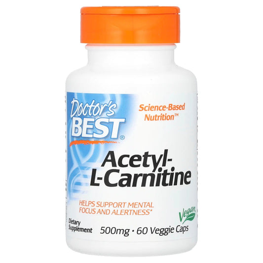 Pre-Order | Arrives in 5–10 Days – Doctor's Best
Acetyl-L-Carnitine, 1,000 mg, 60 Veggie Caps (500 mg per Capsule)