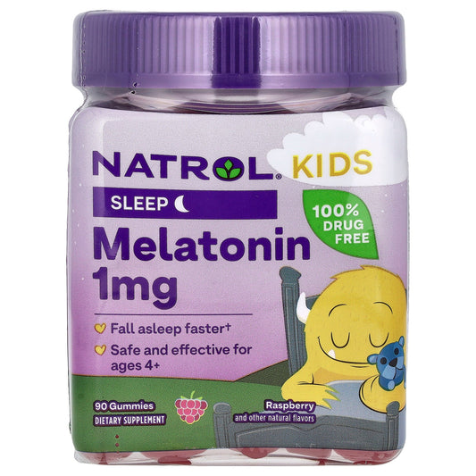 Pre-Order | Arrives in 5–10 Days – Natrol
Kids, Melatonin Gummies, Ages 4+, Raspberry, 1 mg, 90 Gummies