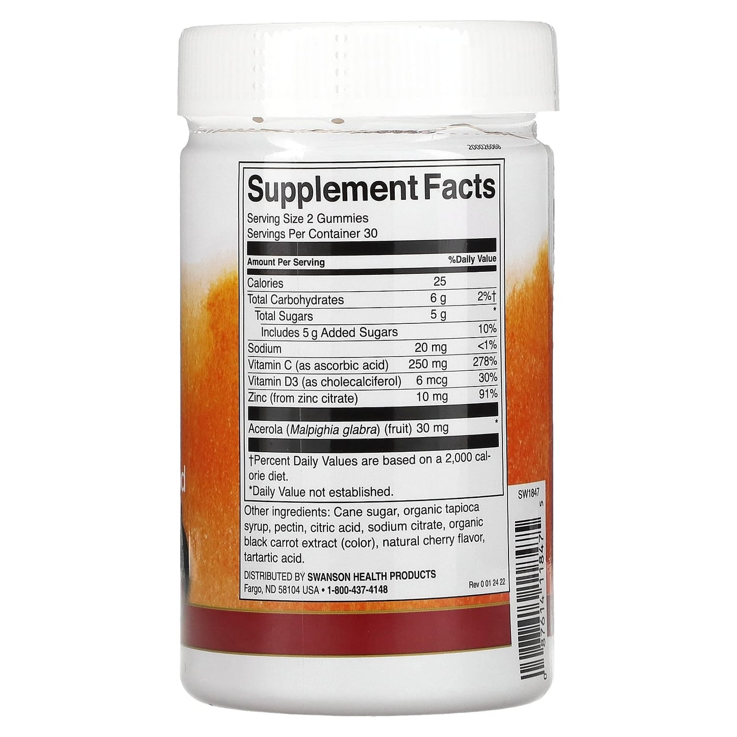 Pre-Order | Arrives in 5–10 Days – Swanson
Immune Boost with Acerola, Zinc and Vitamin C and D, Cherry, 60 Gummies