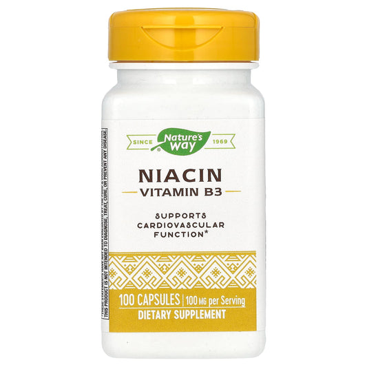Pre-Order | Arrives in 5–10 Days – Nature's Way
Niacin, 100 mg, 100 Capsules