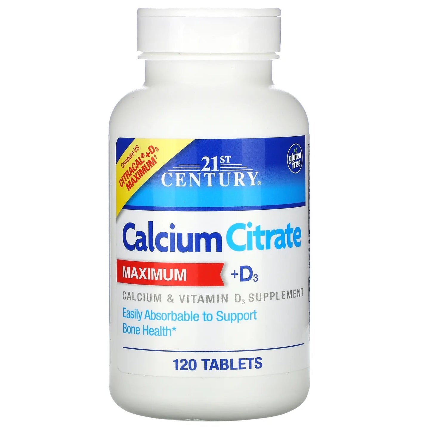 Pre-Order | Arrives in 5–10 Days – 21st Century
Calcium Citrate Maximum + D3, 120 Tablets