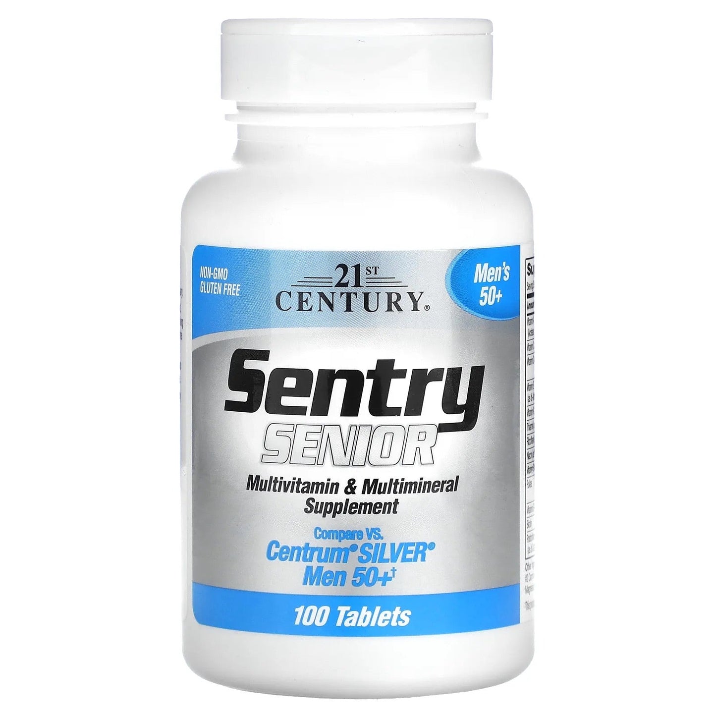 Pre-Order | Arrives in 5–10 Days – 21st Century
Sentry Senior, Multivitamin & Multimineral Supplement, Men's 50+, 100 Tablets