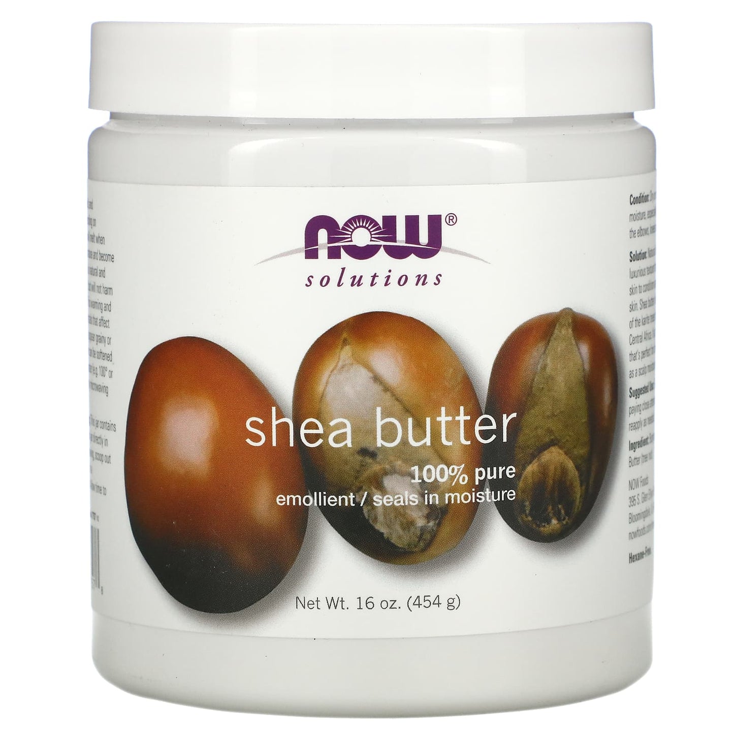 Pre-Order | Arrives in 5–10 Days – NOW Foods
Solutions, Shea Butter, 16 fl oz (454 g)