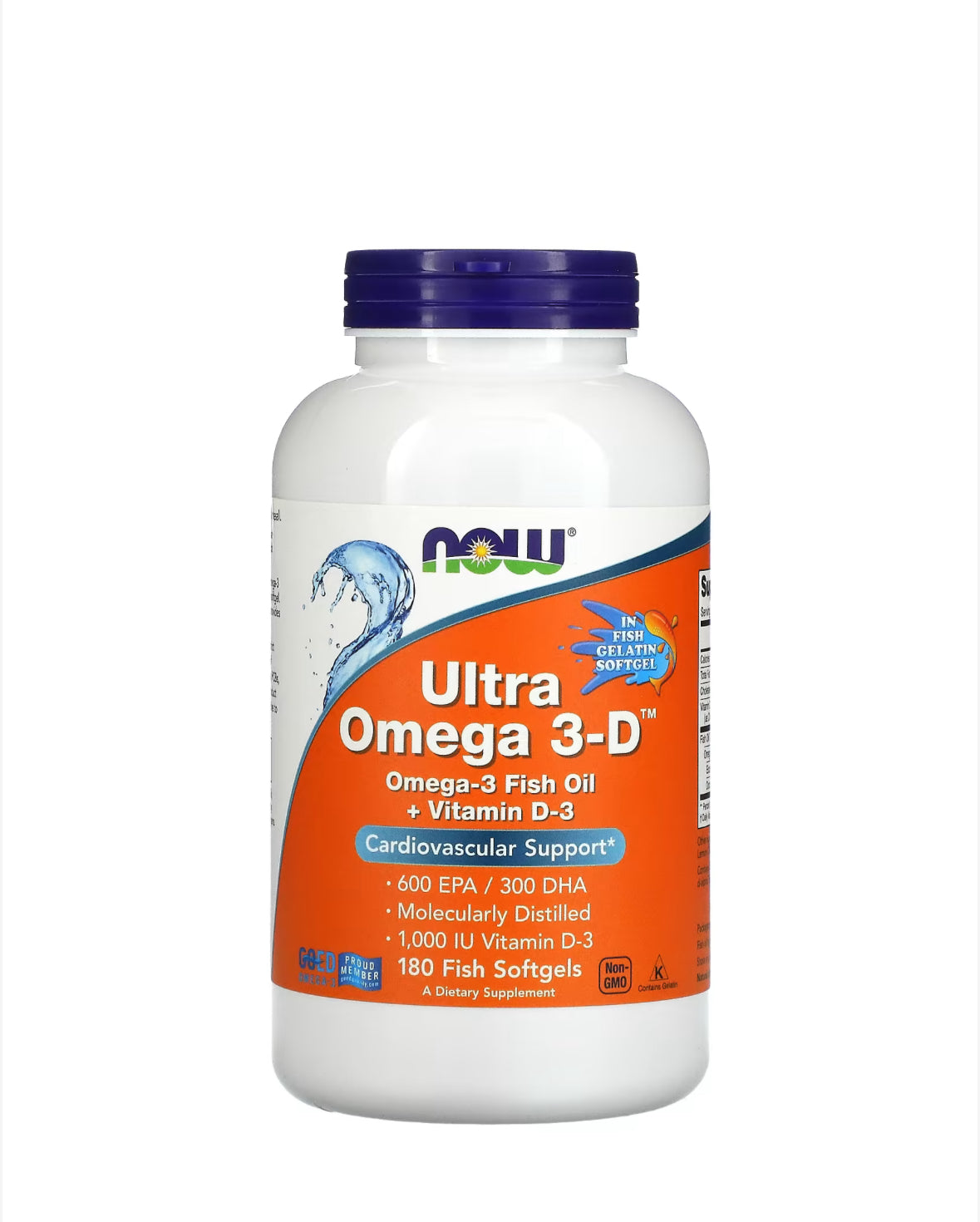 Pre-Order | Arrives in 5–10 Days –
NOW ULTRA OMEGA 3-D, 180 FISH SOFTGELS
