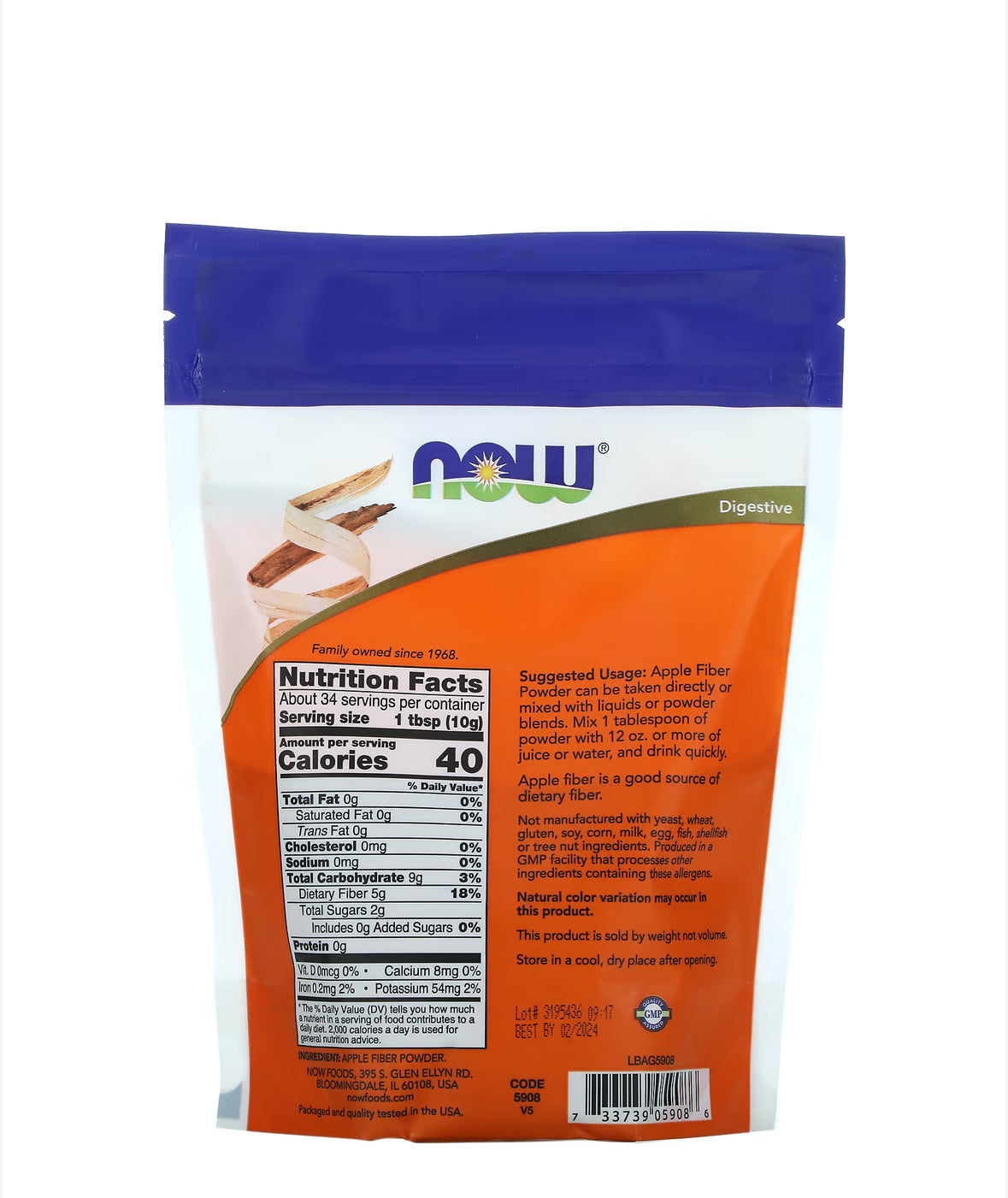 Pre-Order | Arrives in 5–10 Days – NOW APPLE FIBER PURE POWDER