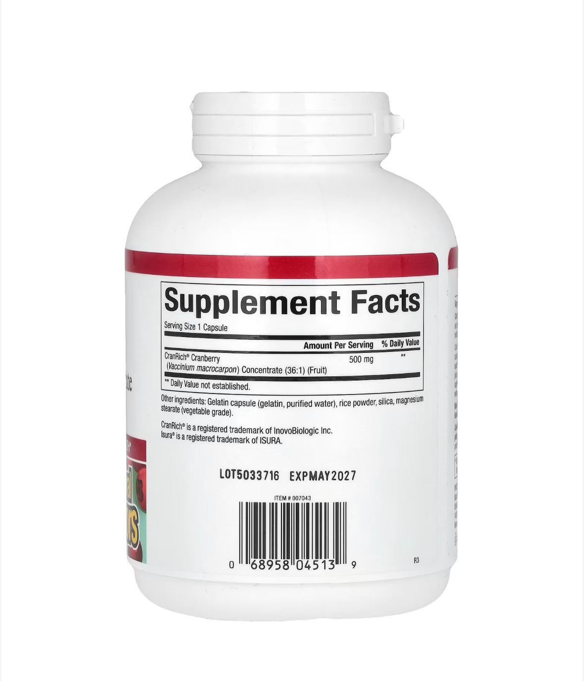 Pre-Order | Arrives in 5–10 Days –
NATURAL FACTORS CRANRICH, SUPER STRENGTH CRANBERRY CONCENTRATE 500MG, 180 CAPSULES