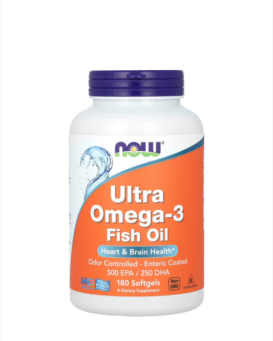Pre-Order | Arrives in 5–10 Days –
NOW ULTRA OMEGA 3 FISH OIL, 180 SOFTGELS