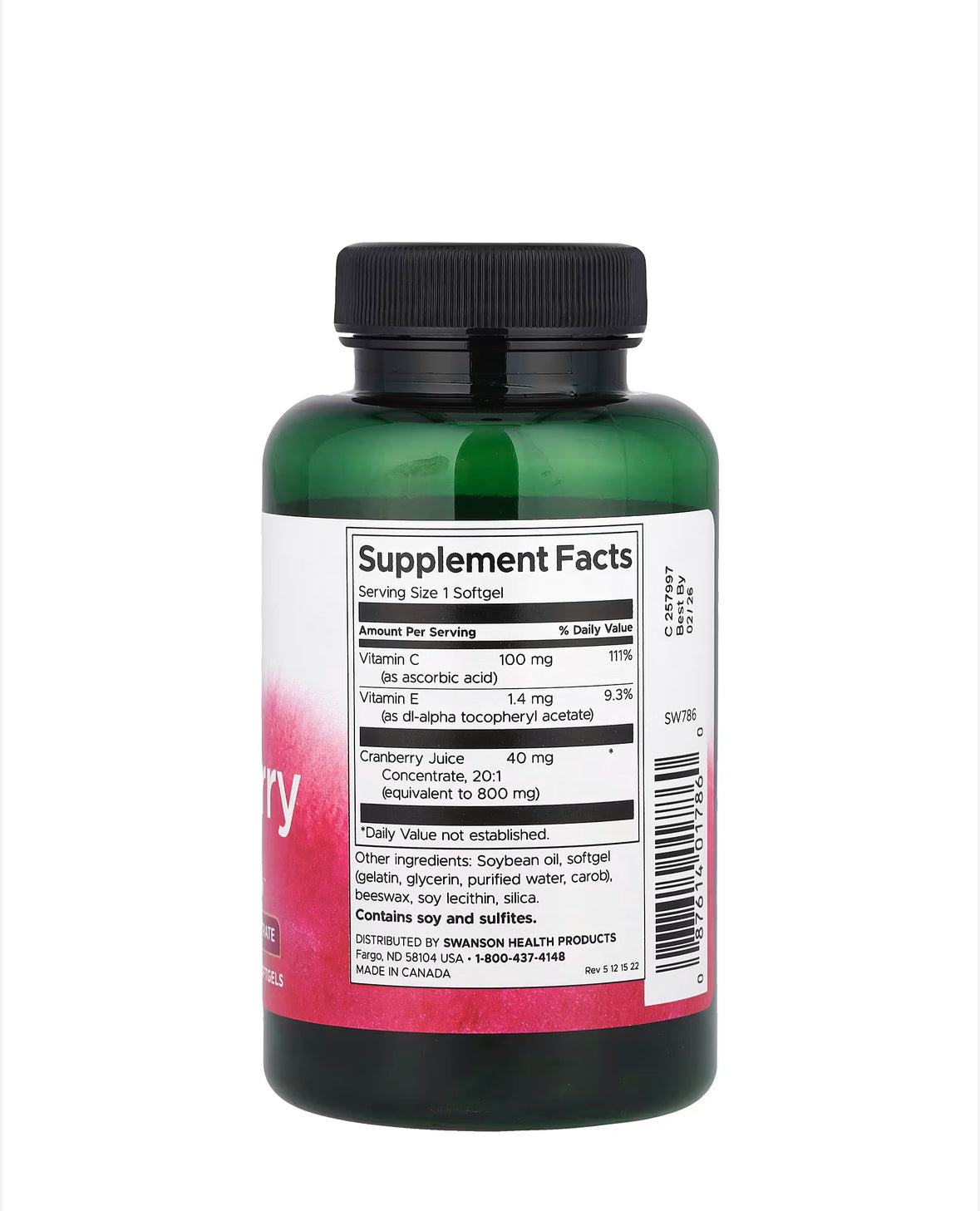 Pre-Order | Arrives in 5–10 Days – SWANSON CRANBERRY, 180 SOFTGELS