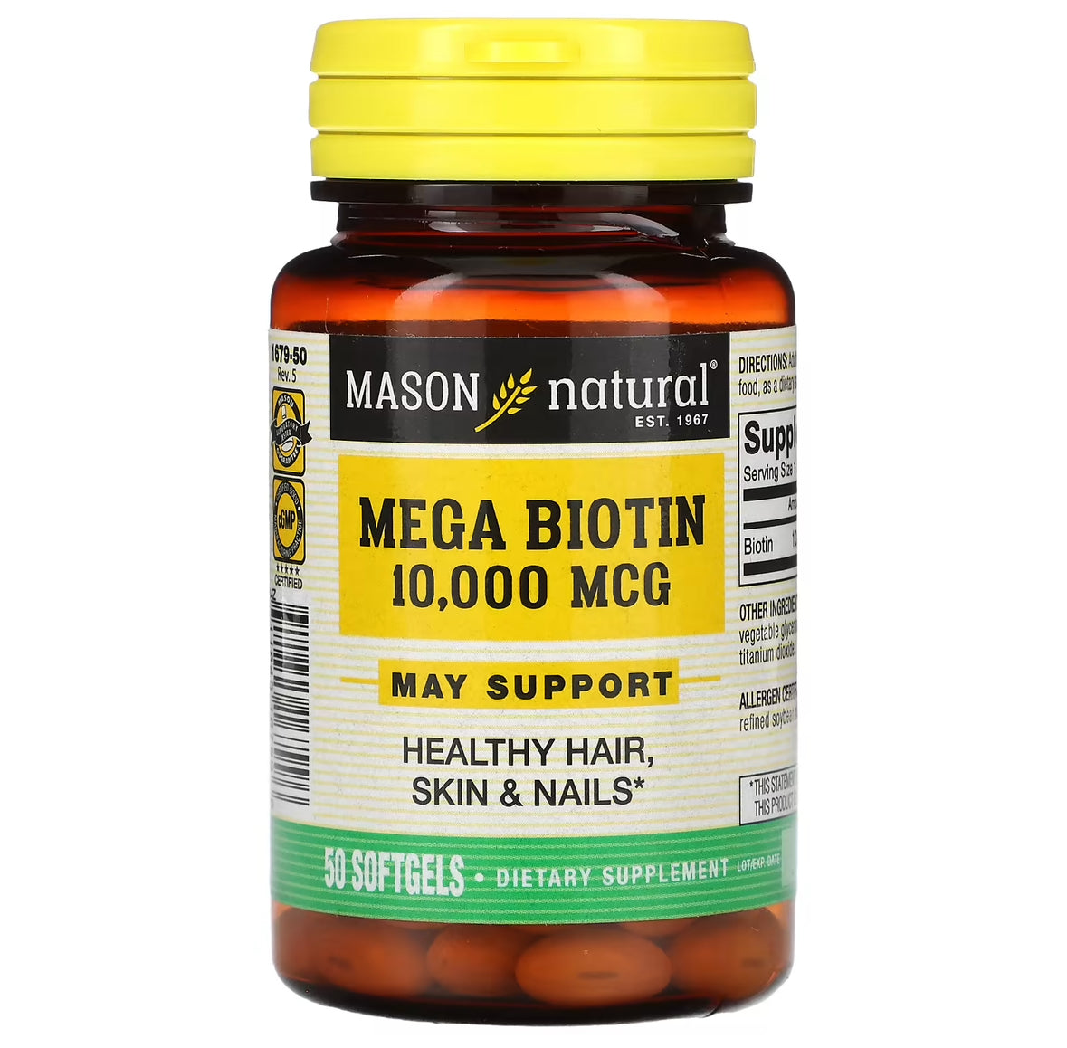 MASON NATURAL MEGA BIOTIN 10,000 MCG