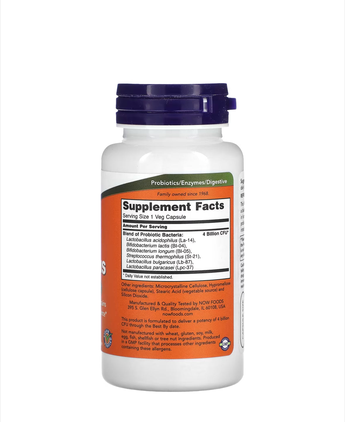 Pre-Order | Arrives in 5–10 Days –
NOW 4X6 ACIDOPHILUS, 120 VEG CAPSULES