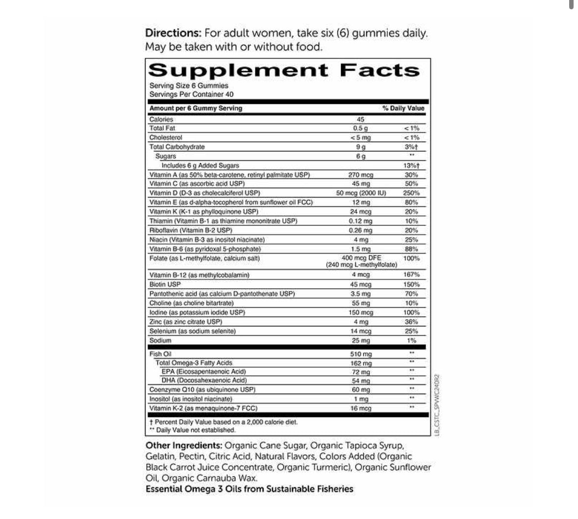 SMARTY PANTS WOMEN’S FORMULA, 240 GUMMIES