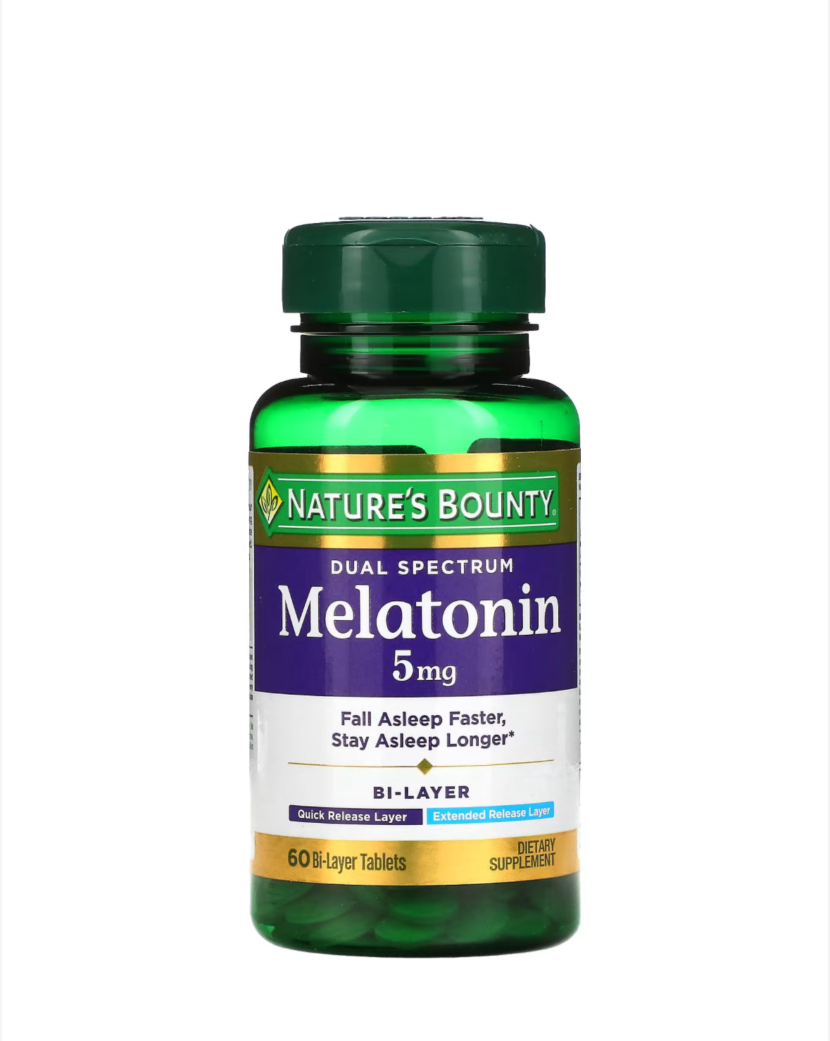 Pre-Order | Arrives in 5–10 Days –NATURE’S BOUNTY DUAL SPECTRUM MELATONIN 5MG, 60 BI-LAYER TABLETS