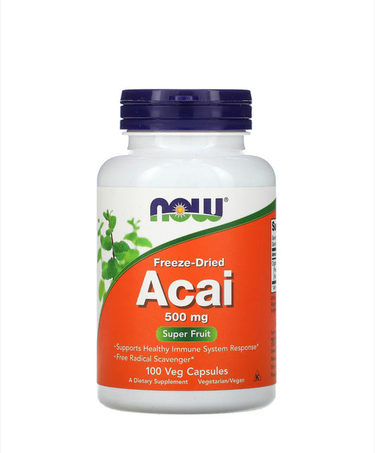 Pre-Order | Arrives in 5–10 Days – NOW FREEZE-DRIED ACAI 500MG, 100 VEG CAPSULES