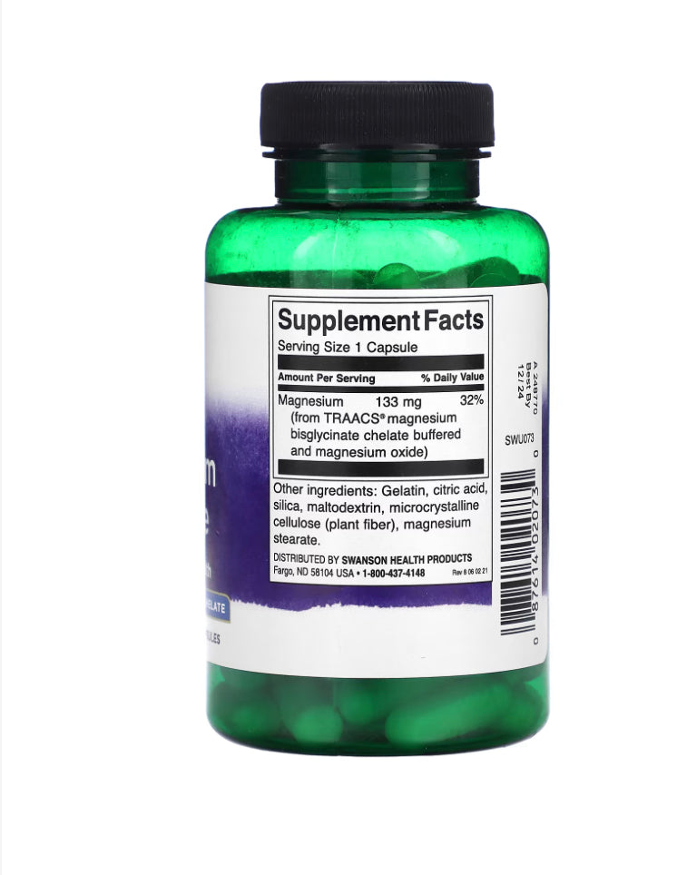 Pre-Order | Arrives in 5–10 Days – SWANSON ALBION MAGNESIUM GLYCINATE, 133MG, 90 CAPSULES