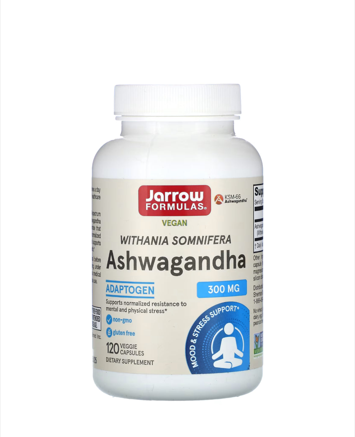 Pre-Order | Arrives in 5–10 Days – JARROW FORMULAS ASHWAGANDHA 300MG, 120 VEGGIE CAPSULES