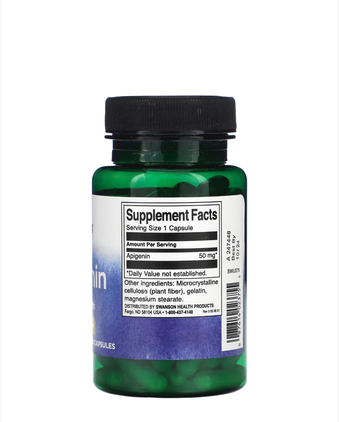 Pre-Order | Arrives in 5–10 Days – SWANSON APIGENIN 50MG, 90 CAPSULES