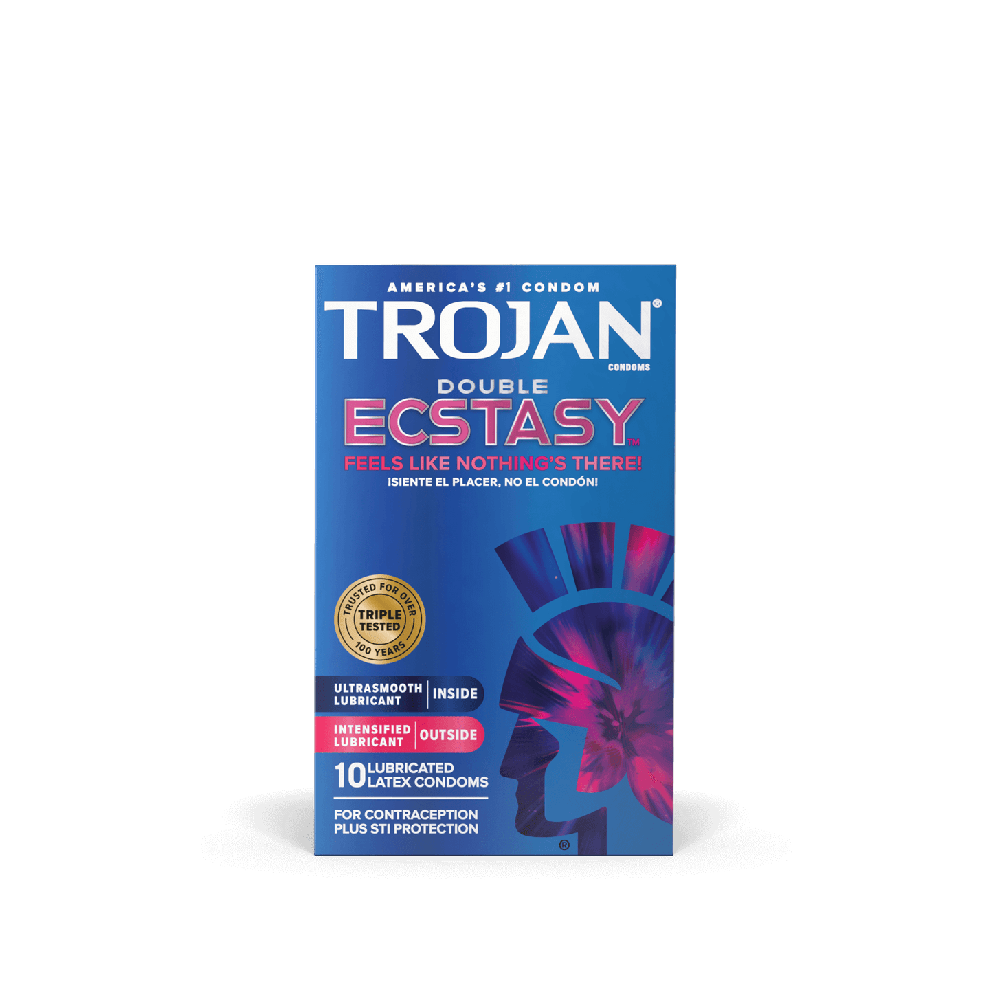 TROJAN DOUBLE ECSTASY, 10 LUBRICATED CONDOMS