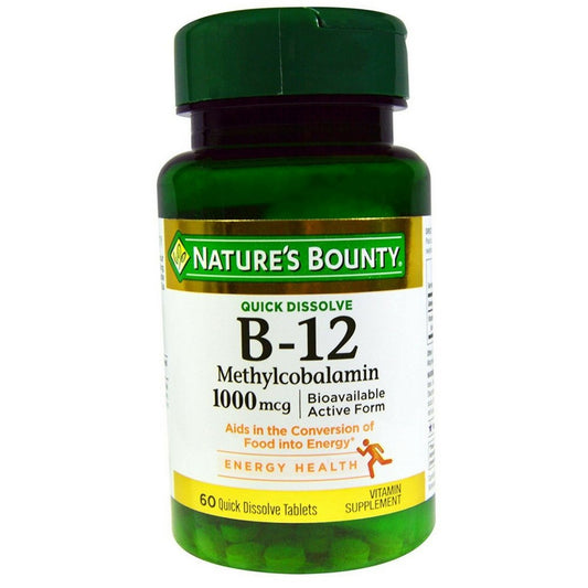 NATURE’S BOUNTY B-12 1000MCG, 60 QUICK DISSOLVE TABLETS