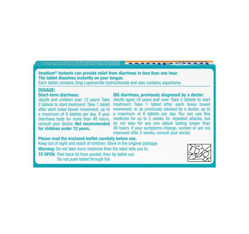 IMODIUM INSTANTS - 6 ORODISPERSIBLE TABLETS