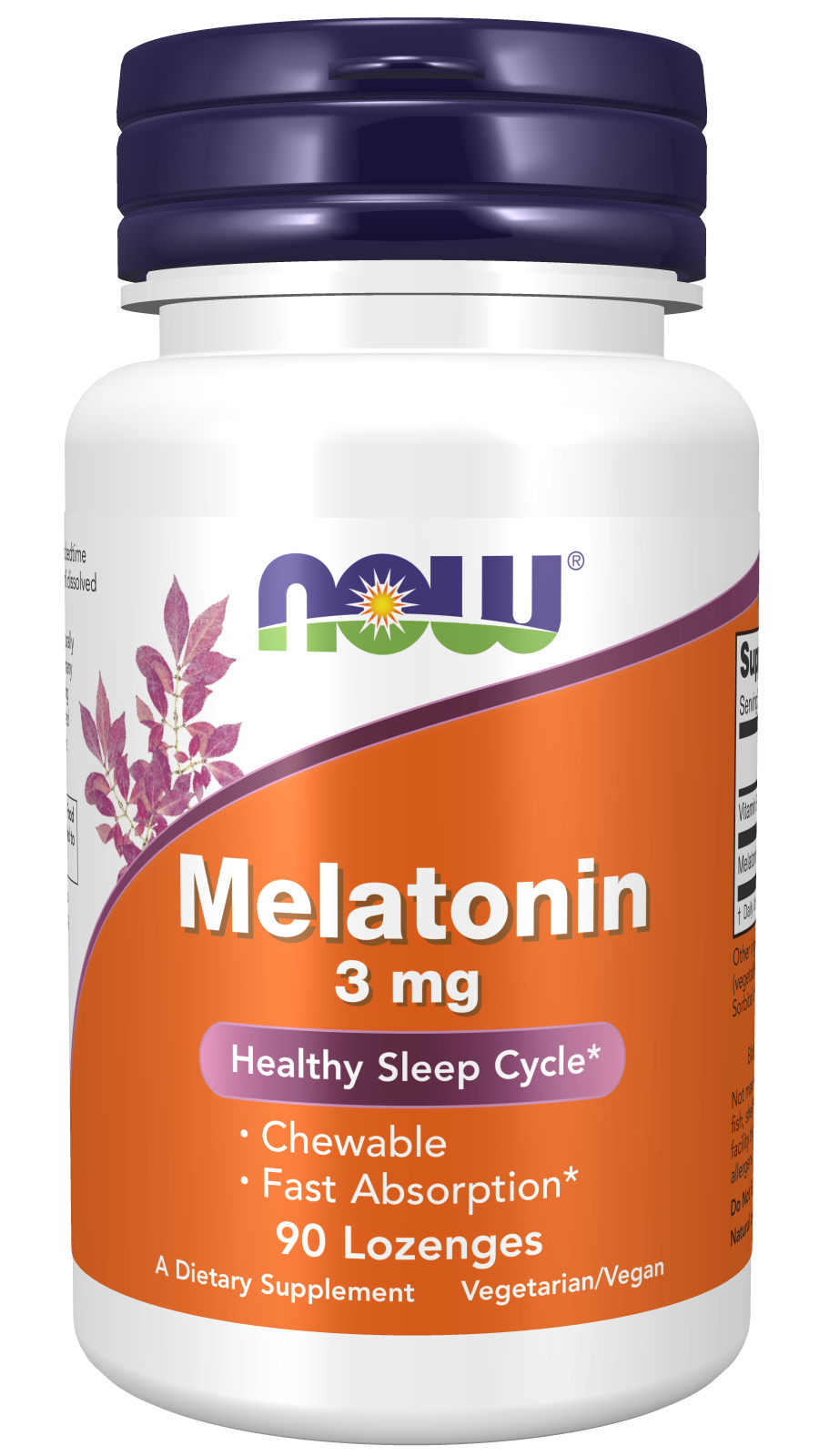 NOW MELATONIN 3MG, 90 LOZENGES