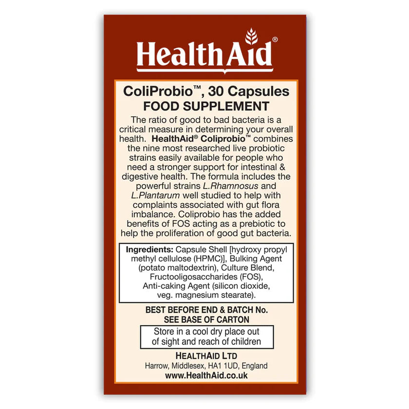 HEALTHAID COLIPROBIO, 30 CAPSULES