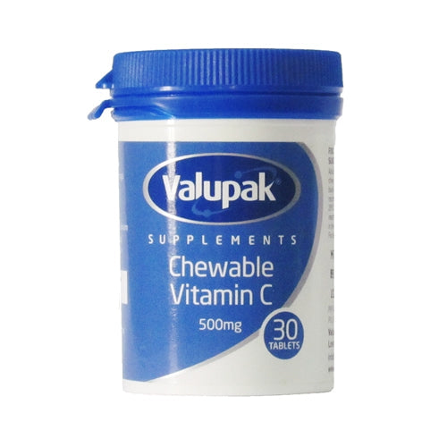VALUPAK CHEWABLE VITAMIN C 500MG, 30 TABLETS