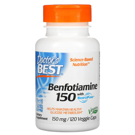 Pre-Order | Arrives in 5–10 Days – DOCTOR’S BEST BENFOTIAMINE 150MG, 120 CAPSULES