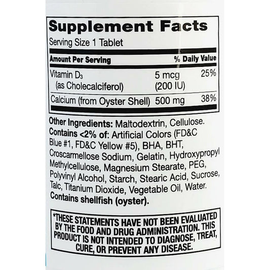 21ST CENTURY CALCIUM 500MG + D3, 90 TABLETS