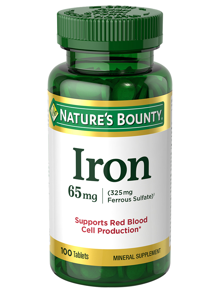NATURE’S BOUNTY IRON 65MG, 100 TABLETS