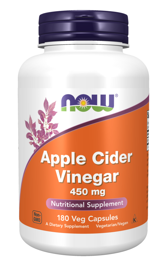 NOW APPLE CIDER VINEGAR 450MG, 180 VEG CAPSULES