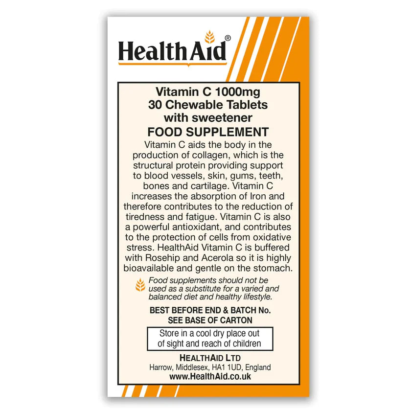 HEALTHAID VITAMIN C 1000MG, 30 TABLETS