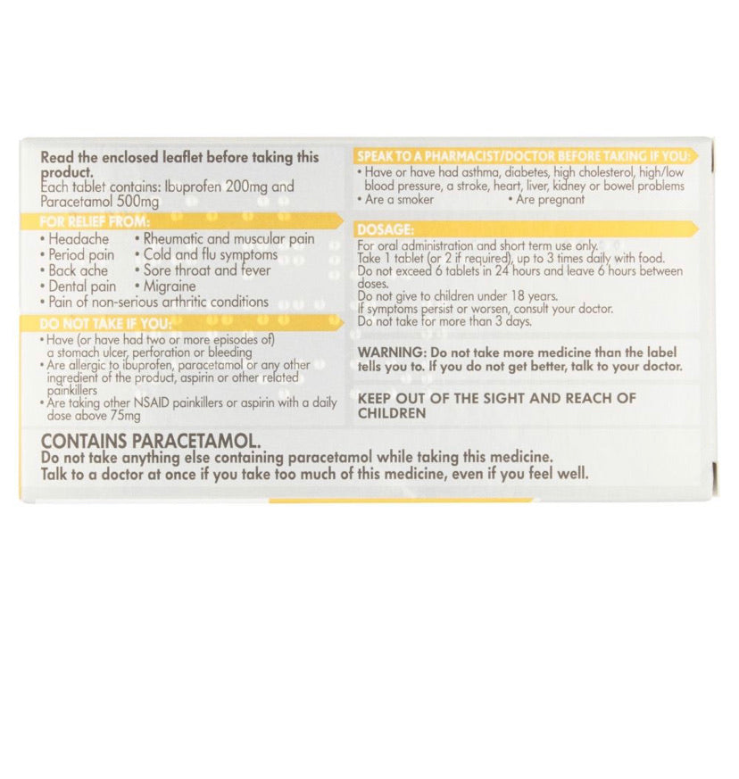 NUROMOL 200MG/500MG  - 12 TABS - E-Pharmacy Ghana