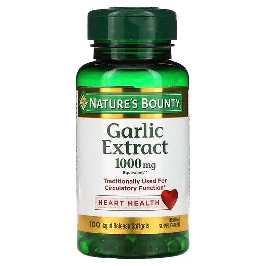 NATURE’S BOUNTY GARLIC EXTRACT 1000MG, 100 SOFTGELS