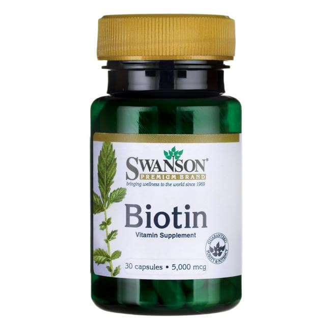 Pre-Order | Arrives in 5–10 Days – SWANSON BIOTIN 5,000MCG, 30 CAPSULES
